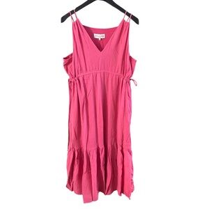 Apiece Apart Pink Cotton  Sleeveless V-Neck Sundress Size 2
